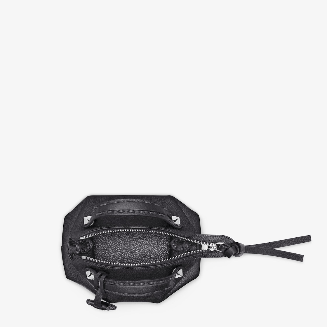 FENDI By The Way Selleria Mini Black Selleria mini-bag with 156 hand-sewn topstitches - Image 3